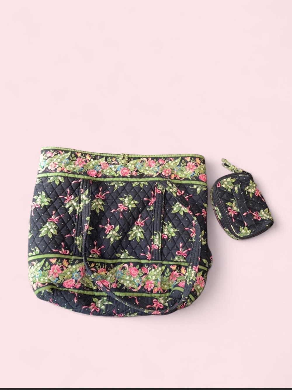 Rare 2004 Vintage Vera Bradley "New Hope" Tote & Travel Pouch Bundle 🎀🌾